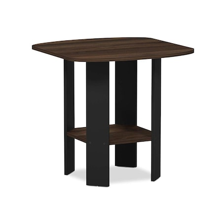 Furinno Simple Design End & Side Table Columbia Walnut & Black - 19.6 x 20 x 20 in. 11180CWN